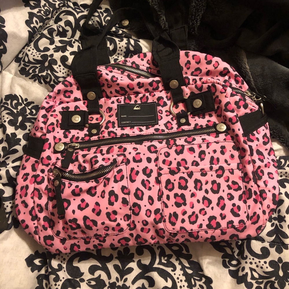 Pink Leopard Print Bag